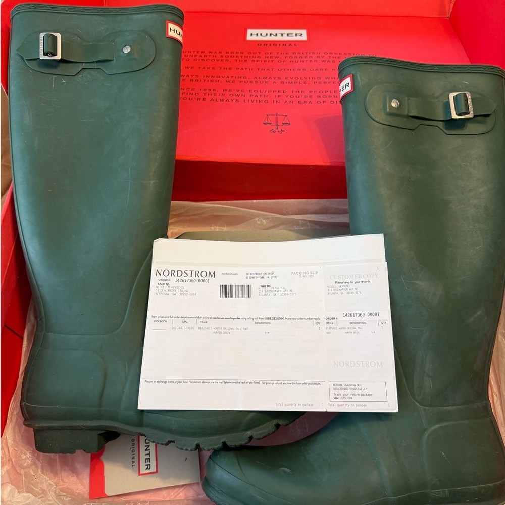 Hunter Forest Green Waterproof Boots